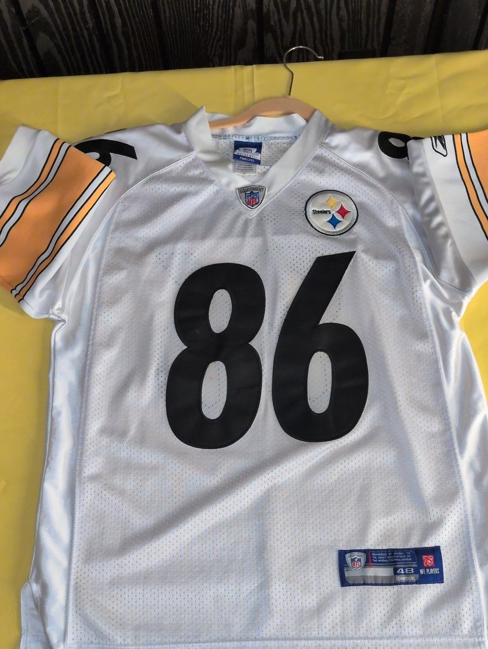 NFL Reebox White and Yellow #86 Pittsburgh Steelers Jersey